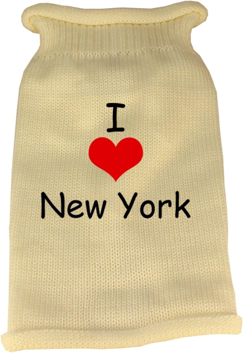 mirage pet products i love new york 丝网印花针织宠物毛衣 奶油色